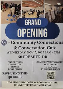 Grand Opening Corner Brook | Community Connections & Conversation Café